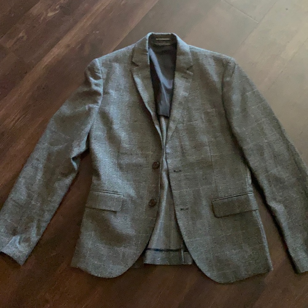 HM men grey checked blazer
